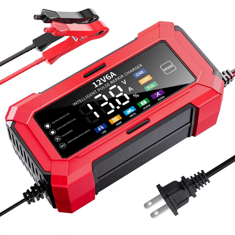 12v6a充电器 汽车电瓶充电器12伏摩托车电瓶充电器12V电瓶充电器