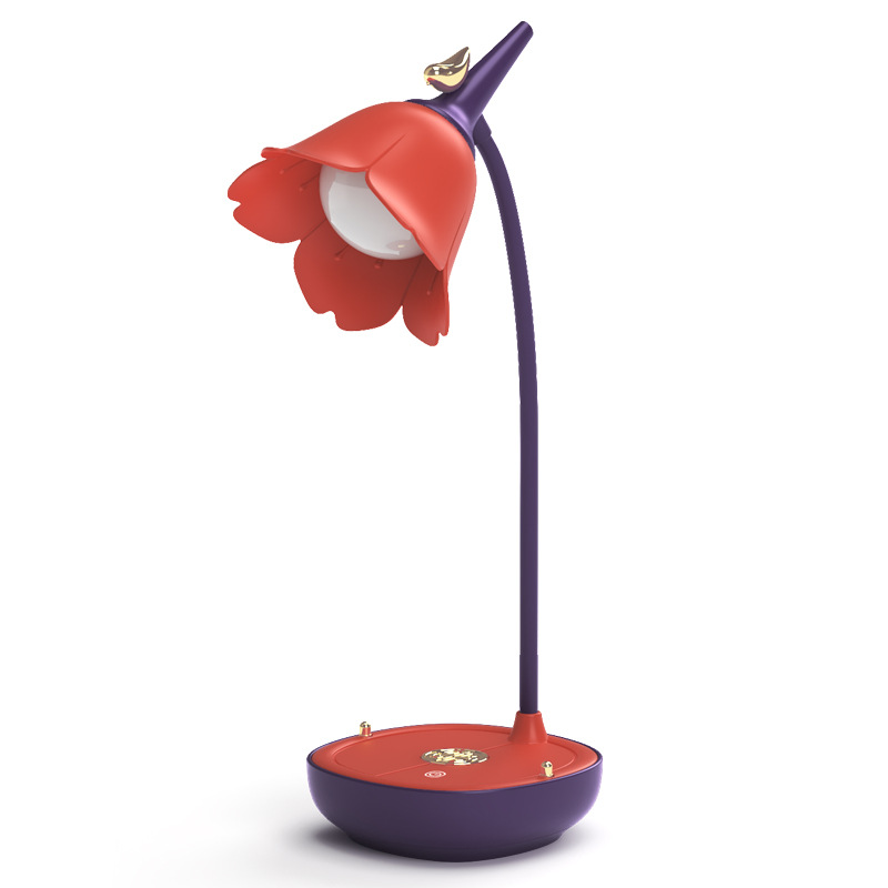 Lámpara de Mesa con Soporte para Celular de 3 Niveles de Brillo de Plástico Táctil Recargable USB para Escritorio image 9