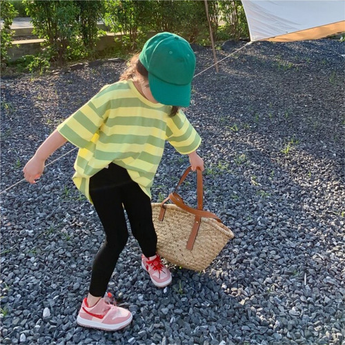 Children's High-Elasticity Leggings Spring Outwear Modal 9/10 Length Pants Trendy Korean Style