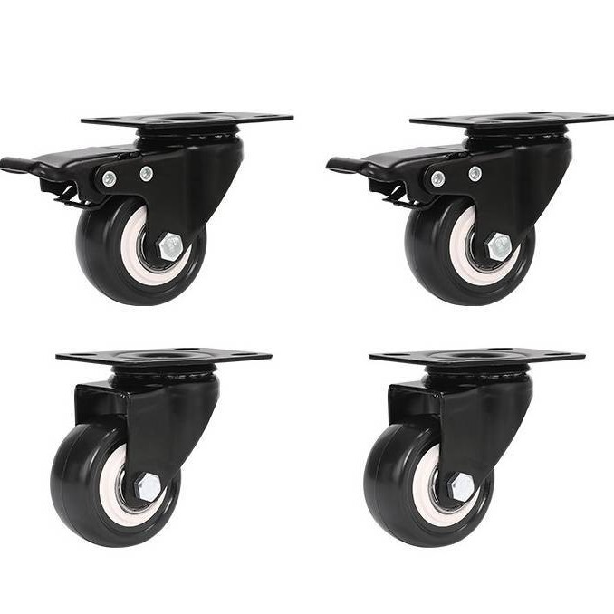 轻型金钻万向轮静音脚轮转向轮滑轮定向承重轮带刹车小轮子移动滚