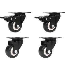 轻型金钻万向轮静音脚轮转向轮滑轮定向承重轮带刹车小轮子移动滚