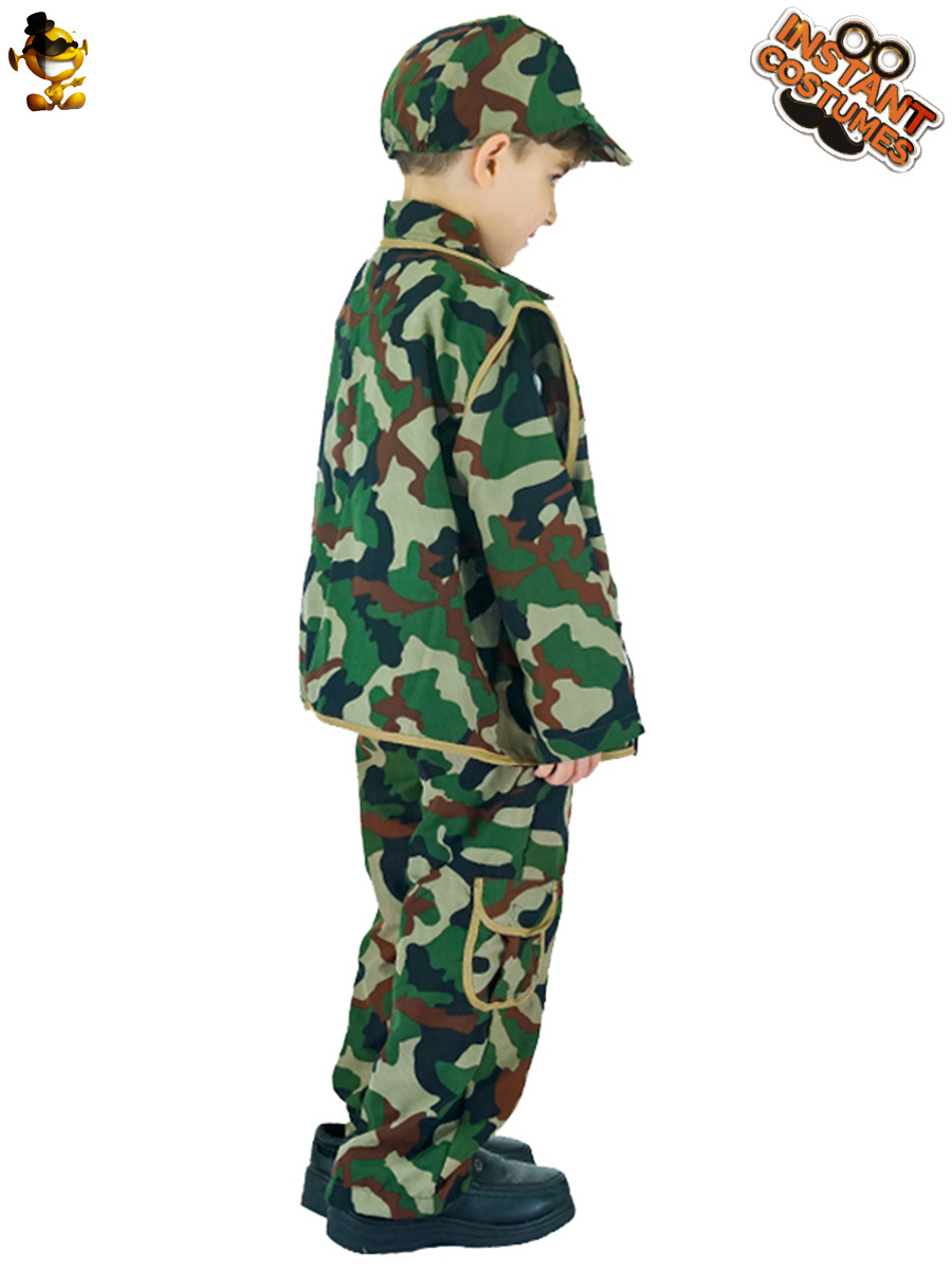 Halloween Cosplay traje niños camuflaje soldado traje de juego de rol