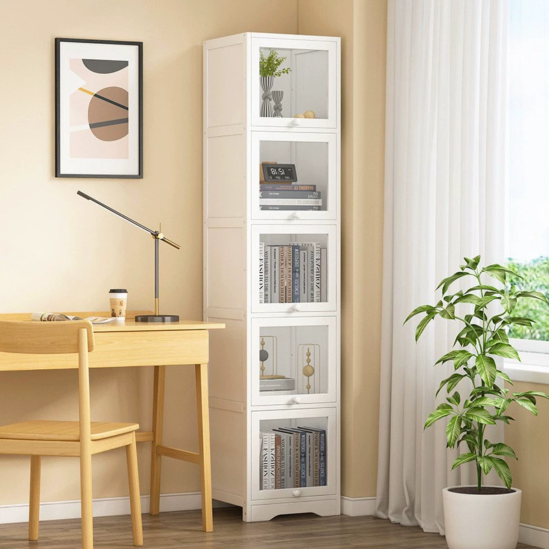 Простая книжная полка, напольная полка, многослойная Встроенная настенная акриловая Пыленепроницаемая полка для хранения книг, домашний книжный шкаф для гостиной