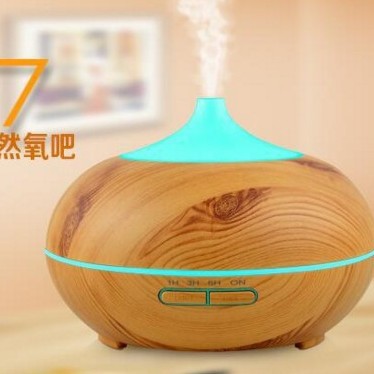 큰 둥근 공 나뭇결 홈 에센셜 오일 아로마 테라피 기계 500ML 자동 초음파 가습기 디퓨저