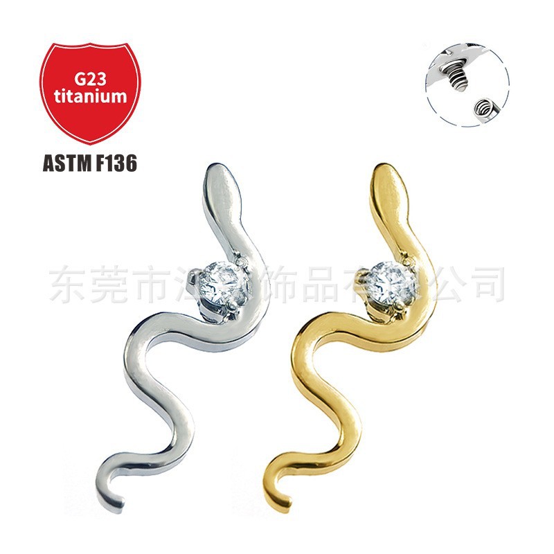Pointed titanium steel lip stud product view