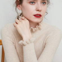 2025新款木耳边毛衣女大码花边袖打底衫加厚保暖针织衫女修身显瘦