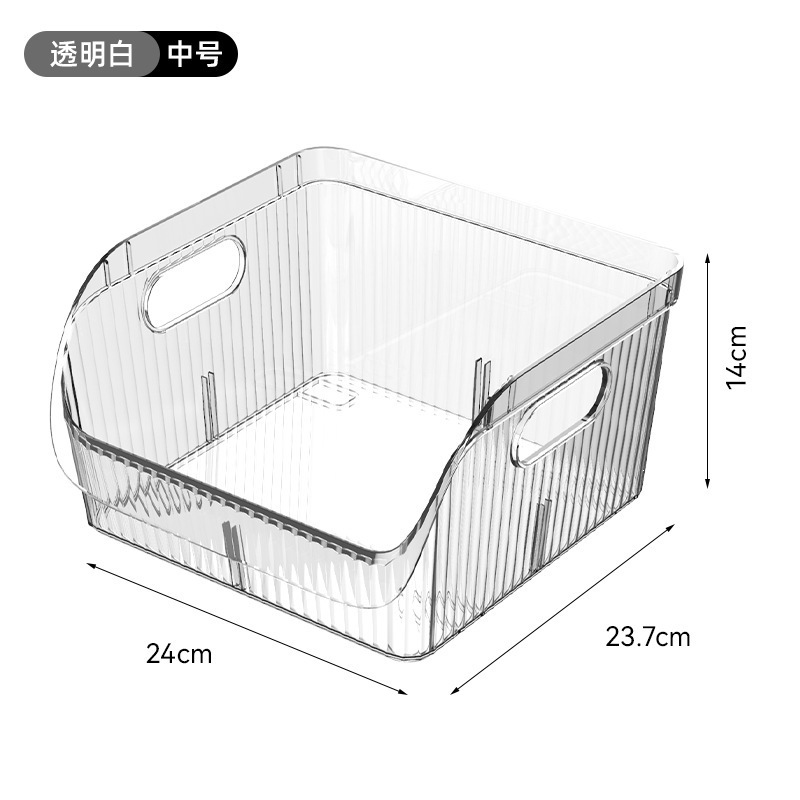 多功能零食收纳盒家用透明大号带分隔多功能一次性杯子桌面收纳架
