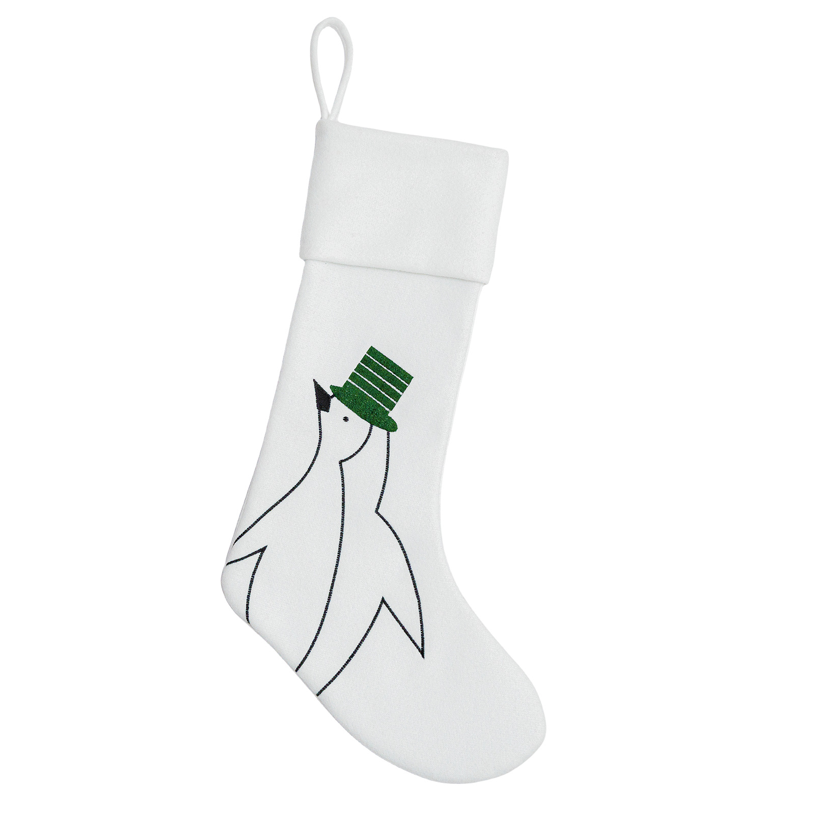 Navidad transfronteriza calcetines de Navidad blancas lindas rayas calcetines de decoración de Navidad grandes bolsas de regalo pingüino bolsas de dulces