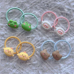 Baby cute cartoon animal chick and bear hair accessories, hair tie, hair ribbon, hair elastic, gentle on hair