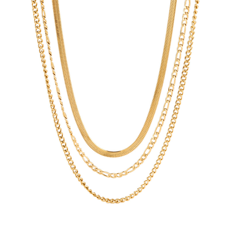 Minimalist Layered Necklace In Gold With Delicate Chains For Women_voghion.com