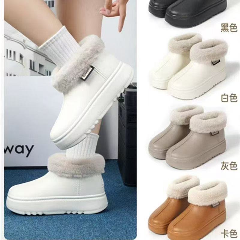 Thick-soled, thickened 2026 winter new model warm waterproof snow boots, non-slip, fleece-lined cotton shoes