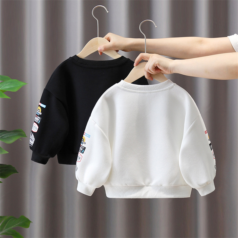 6104 Traje de otoño para niños 2025 nuevo suéter para niños guapos de dos piezas para bebés ropa deportiva coreana de moda