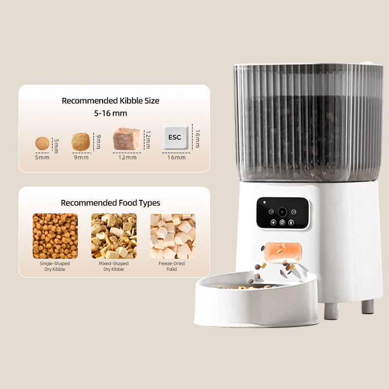 alimentador inteligente para mascotas, monitoreo remoto de gran capacidad y tiempo cuantitativo con cámara para alimentar automáticamente al gato