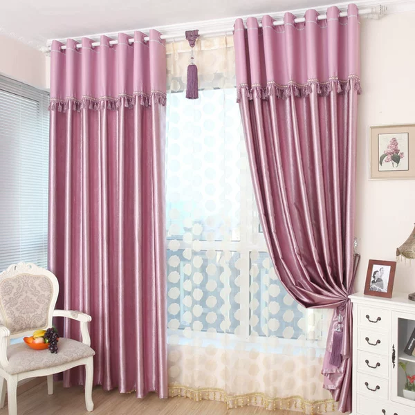 Pink-purple purple curtain