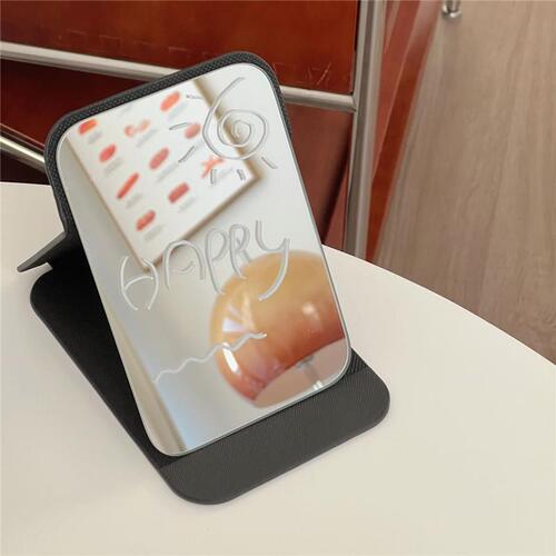 Cute puppy folding mirror makeup mirror carry-on portable mirror small desktop dormitory home desktop mirror