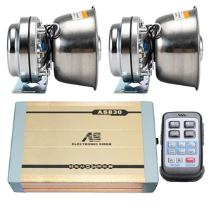 Car-mounted wireless remote control siren, high-power loudspeaker, high-frequency speaker, AS830GH + stainless steel horn