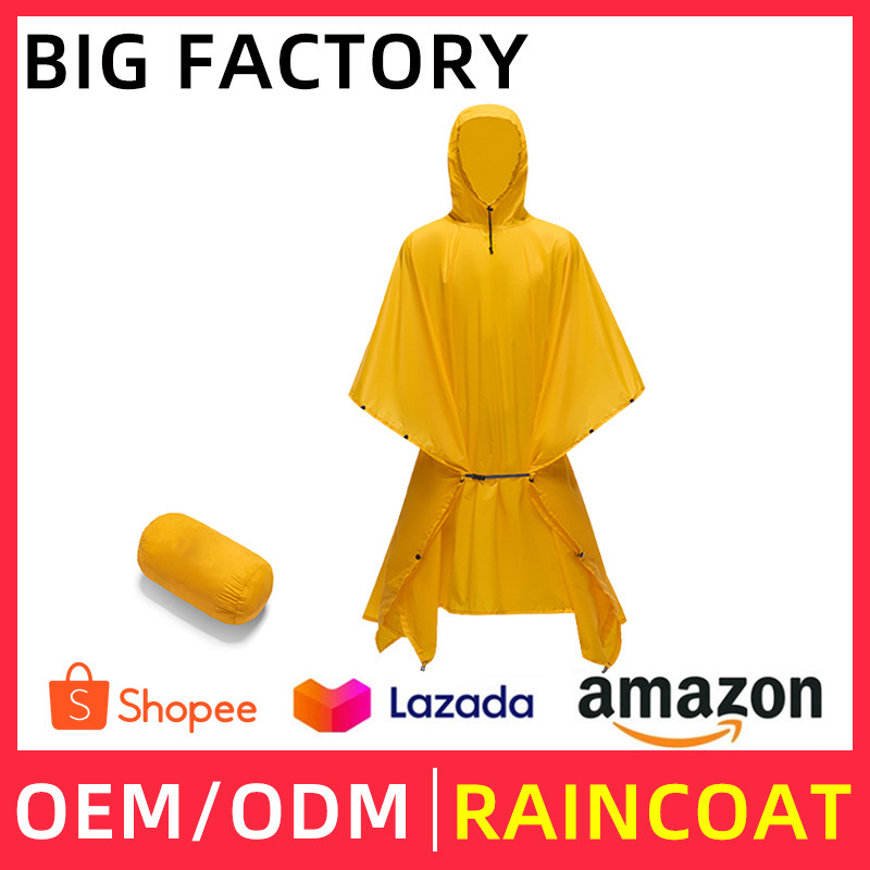 Outdoor Raincoat Waterproof Cloak Mountaineering Hiking Soldier Tactical Camping Fishing Rainproof Multifunctional Poncho Foreign Trade Hot Sale