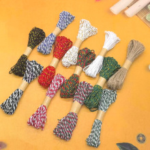 10米双色棉绳DIY金丝绳幼儿园手工编织装饰配diy吊牌件礼盒包装绳
