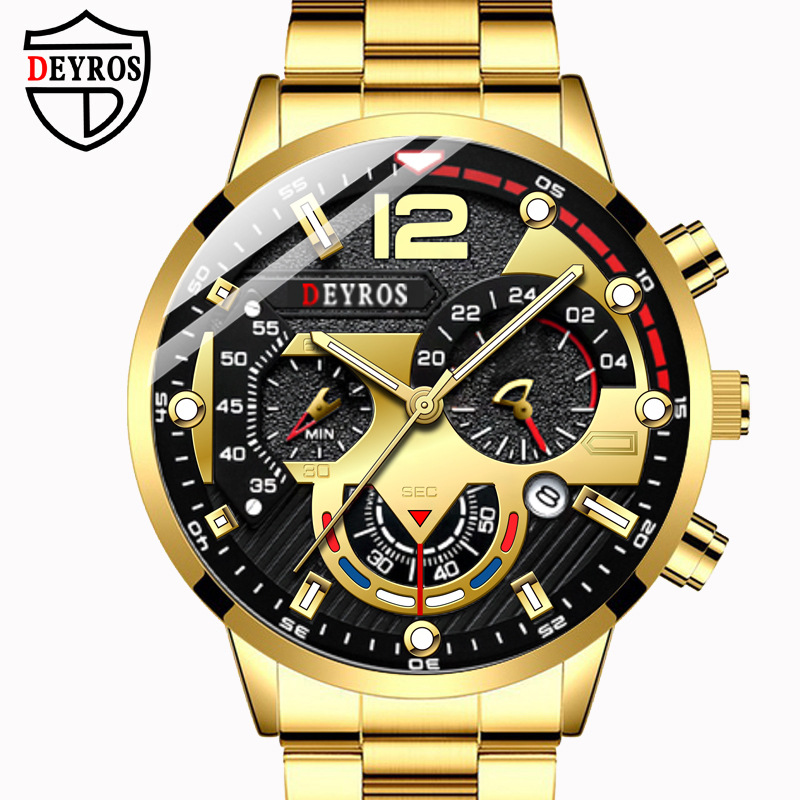 DEYROS watch men's watch calendar men's...