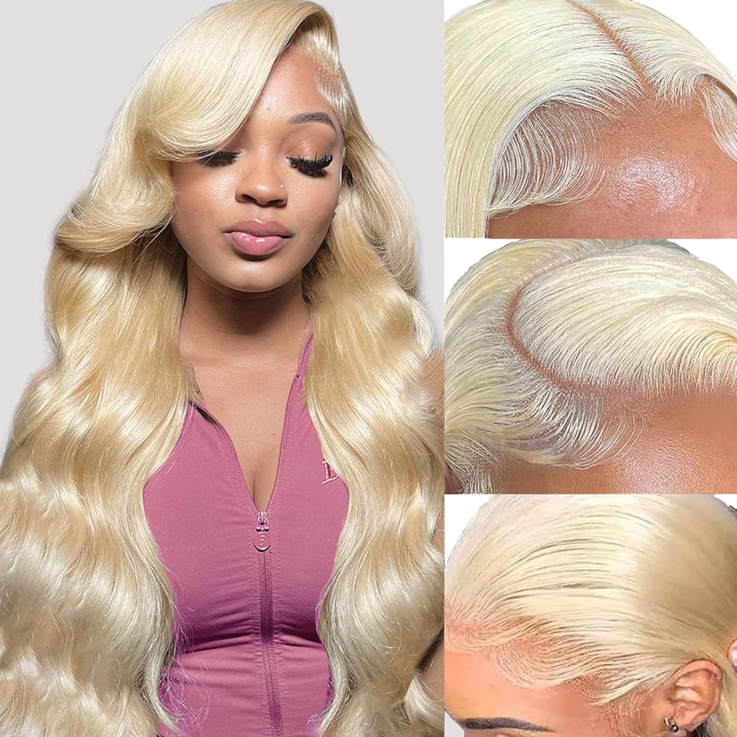Pelucca de encaje frontal para mujeres con ondas largas rizadas, pelucca de encaje frontal natural, pelucca de encaje frontal