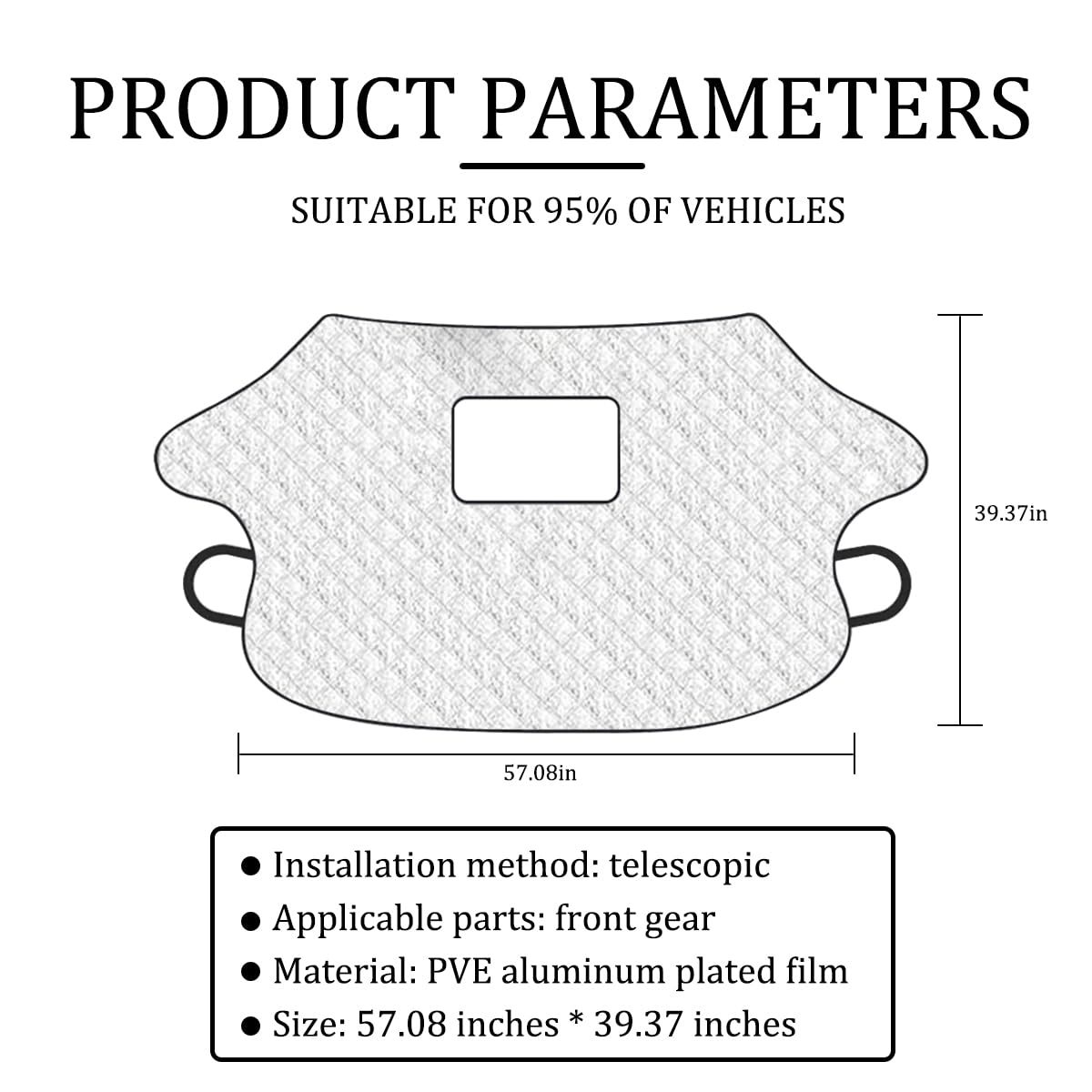 Universal Snow Shield Car Sunshade Car-Mounted Sunshade Open-Hole Front Windshield Heat Shield Car Sunshade Front Shield