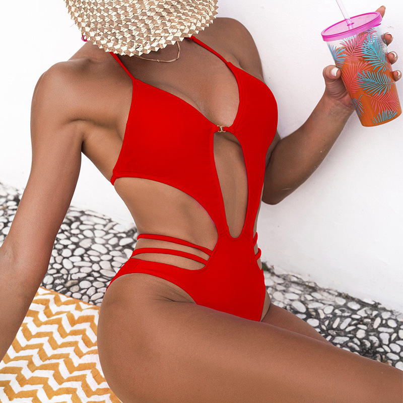 Women's Sexy Solid Color Backless One Piece display picture 1