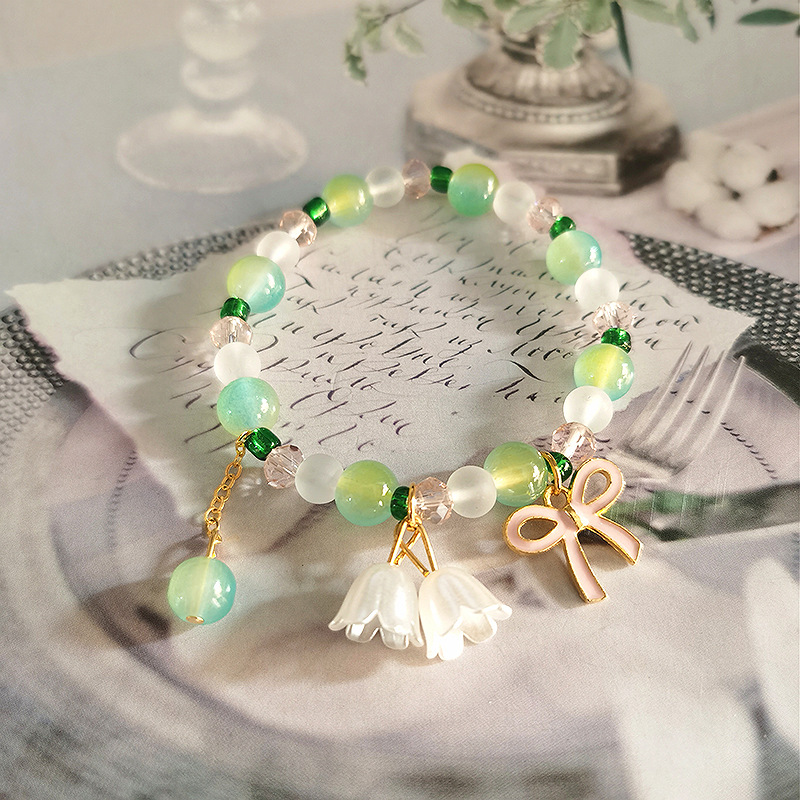 Colorido arco orquídea pulsera de cuentas hechas a mano novias femeninas estilo antiguo nueva primavera Linda novela pulsera del todo fósforo lote