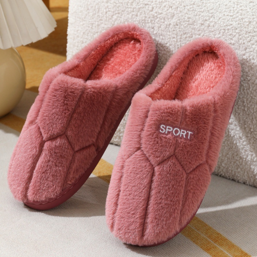 thumbnail image 1 of Zapatillas de algodón para mujer en otoño e invierno suela gruesa lindo invierno hogar interior pareja zapatos de algodón de felpa confinamiento zapatillas cálidas, 1 of 5