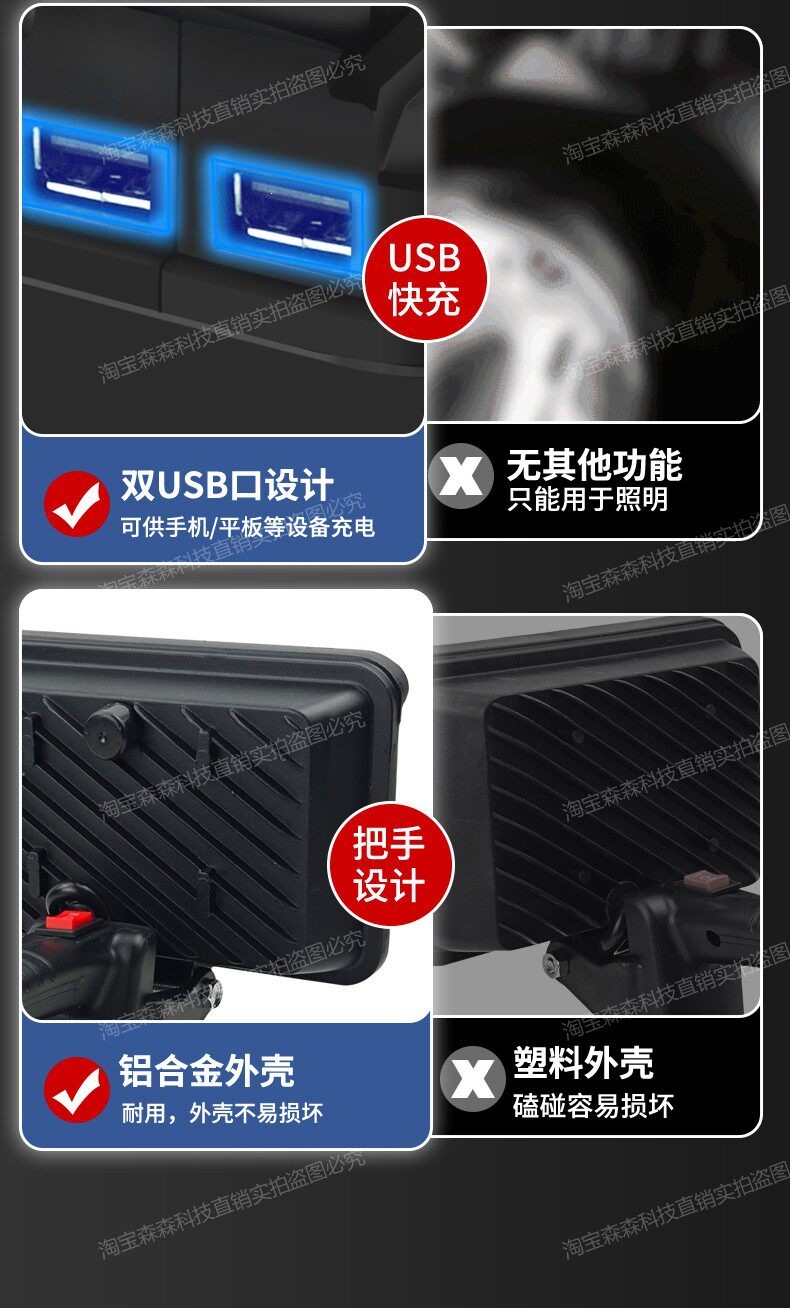 Suitable for lithium battery lighting lamps, compatible with Dayi, Dongcheng, Delixi, and other work lamps, universal and specialized lamps