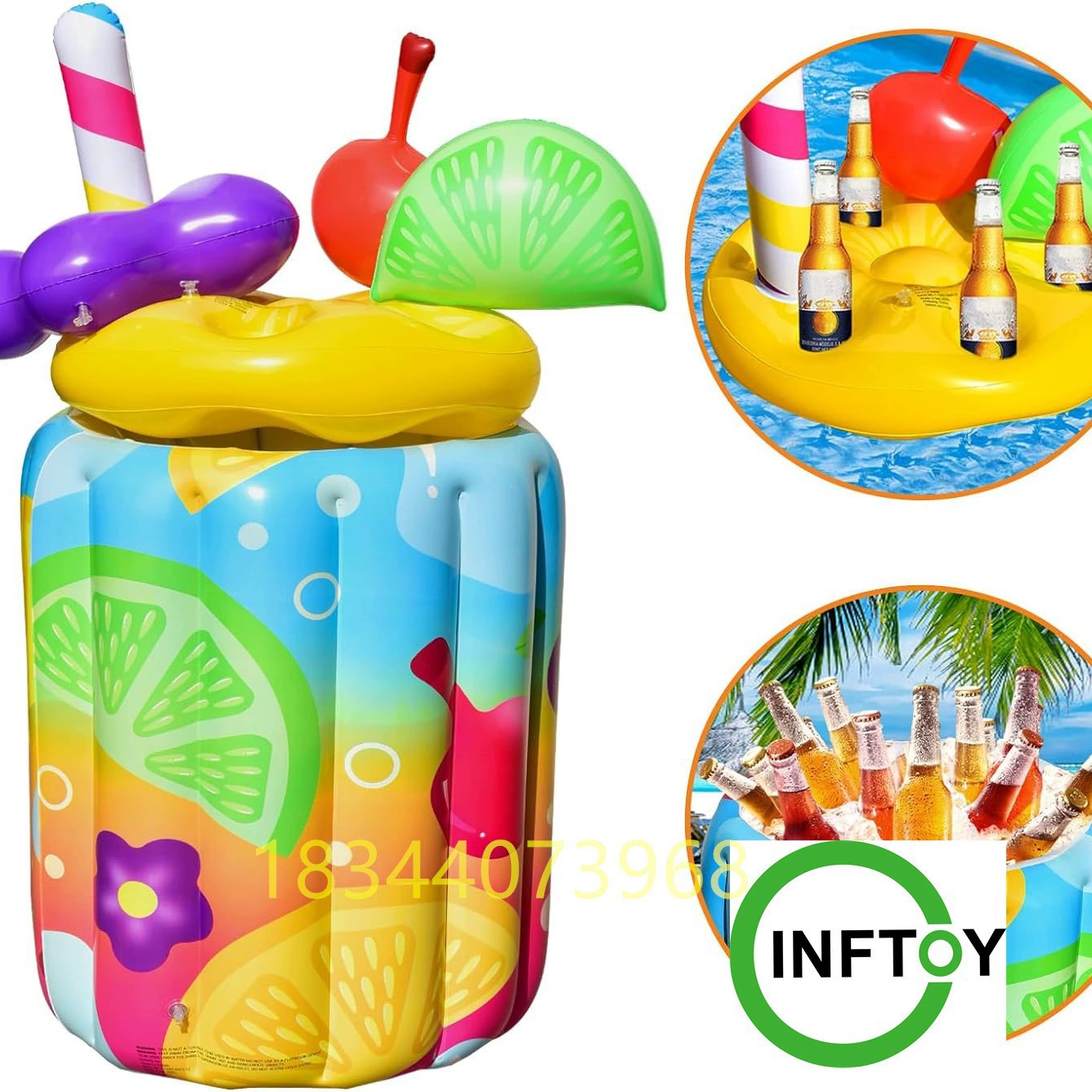 Плавательный бассейн надувной охладитель в тропическом стиле ведро льда на воде вечеринка замороженное пиво ведро на открытом воздухе летние бочки для напитков