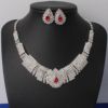 Accessory for bride, set, necklace and earrings, European style, diamond encrusted