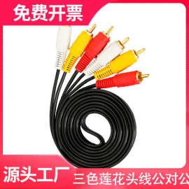 【足米】三对三机顶盒DVD连接老电视三色莲花头音频视频线公对公