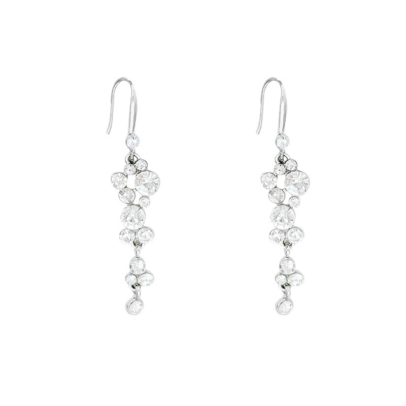 2026 nuevo alto nivel explosivo brillo de diamante redondo gancho de orejas roscado estilo de uva ligero estilo de lujo aretes de aretes