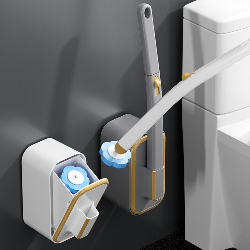 Toilet toilet wall-mounted cleaning toilet brush long handle bathroom artifact replaceable head disposable toilet brush