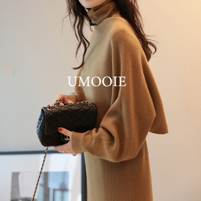 Meilijia elegant online wool suit combination knitted two-piece set dress knitted bat top