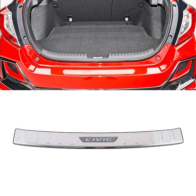 Dekorativ pedal başlıqları: welcome pedal trunk rear guard - 2021-10th-generation-2-carriage-1-piece-of-outer-guard-stainless-steel-silver-titanium-brushed-suitable-for-honda-civic