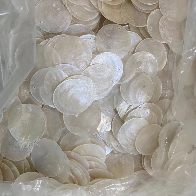 天然贝壳圆片云母贝壳婚礼成品贝壳婚庆道具幼儿园环创饰品贝壳灯|undefined