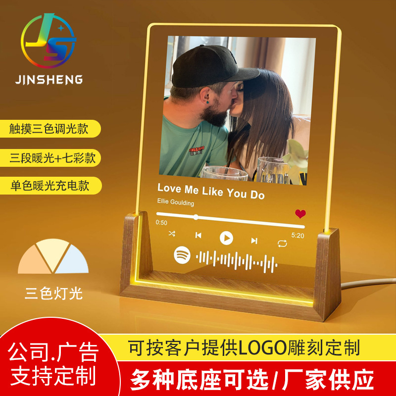 Cross-Border Etsy Personalized 3D Night Light Father's Day Couple Photo Print Ornament Birthday Advertisement Gift
