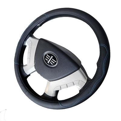 Trucks, Buses, and Coaches, Available in | Steering wheel cover - embossed-black-and-blue-lines-38cm