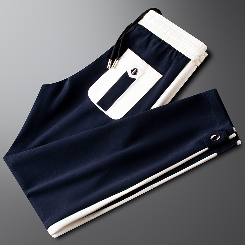 Exquisite and Luxurious 2026 Autumn and Winter New Color-Block Casual Pants for Men, Slim Straight Thickened Warm Sports Pants, Trendy Sweatpants Exquisite and Luxurious 2026 Autumn and Winter New Color-Block Casual Pants for Men, Slim Straight Thickened Warm Sports Pants, Trendy Sweatpants