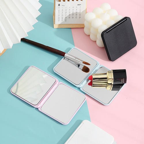 Korean cute portable small mirror carry-on makeup mirror student ins candy color double-sided mirror