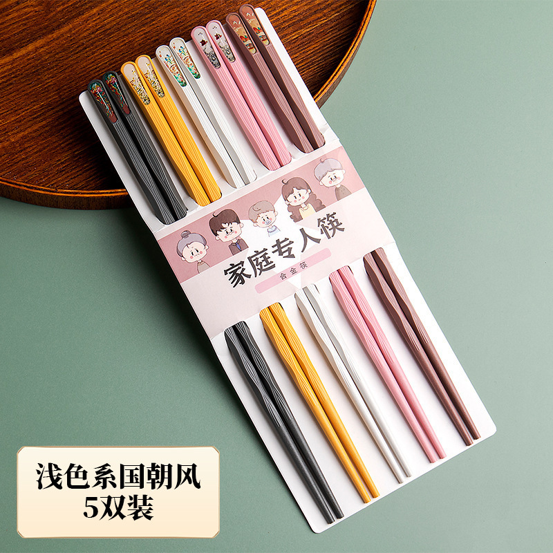 抗菌合金筷子国潮食品级家用厨房一人一筷耐高温分餐防霉防滑餐具|undefined