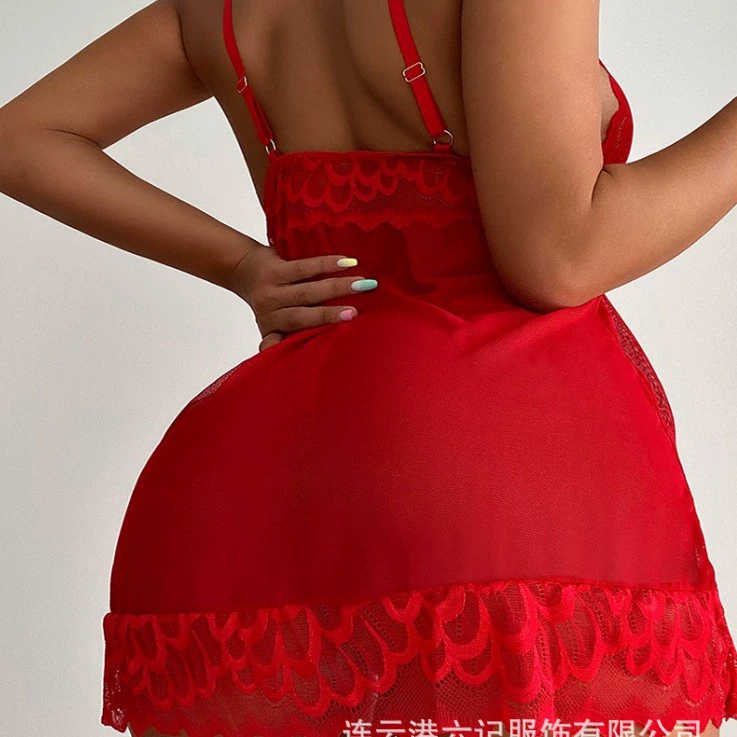 Платье-комбинация из кружева "七日谭" (Underwear), европейский стиль, прямые поставки с фабрики