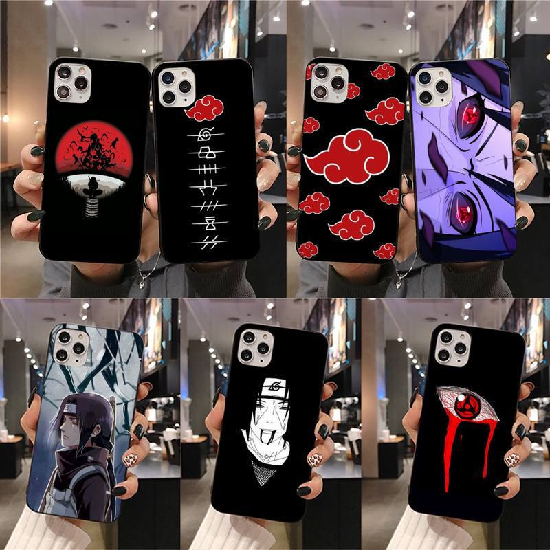 Suitable for iPhone16 Japanese Anime Naruto Naruto Uchiha with Soil Mobile Phone Case for Writing Wheel Eye Personality Trendy