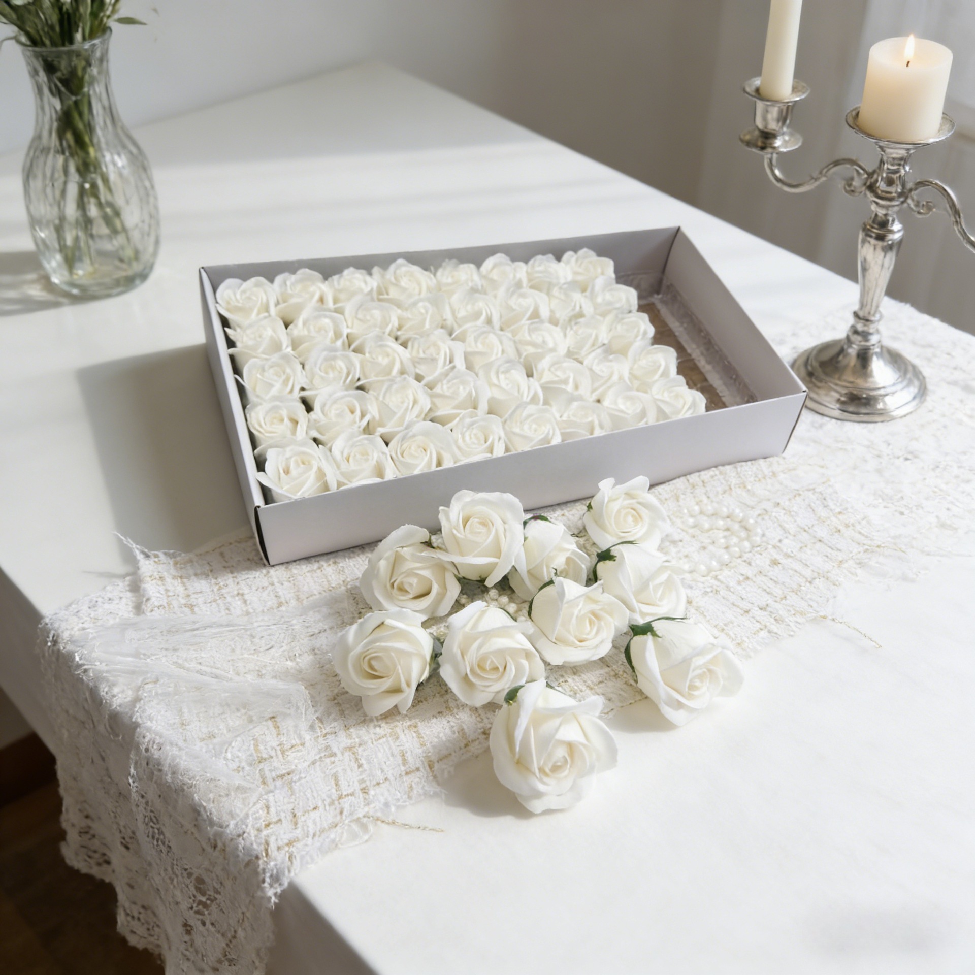 Three-Layer Artificial Flower Soap Rose Large Flower Head Flower Shop Bouquet Materials Gift Box Packaging Materials Water Flower Soap Flowers