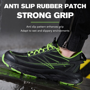 Ruifan Cross-Border New Lightweight, Breathable and Wear-Resistant Steel-Toe Labor Protection Shoes for Men, Anti-Smash and Anti-Puncture Safety Protective Work Shoes
