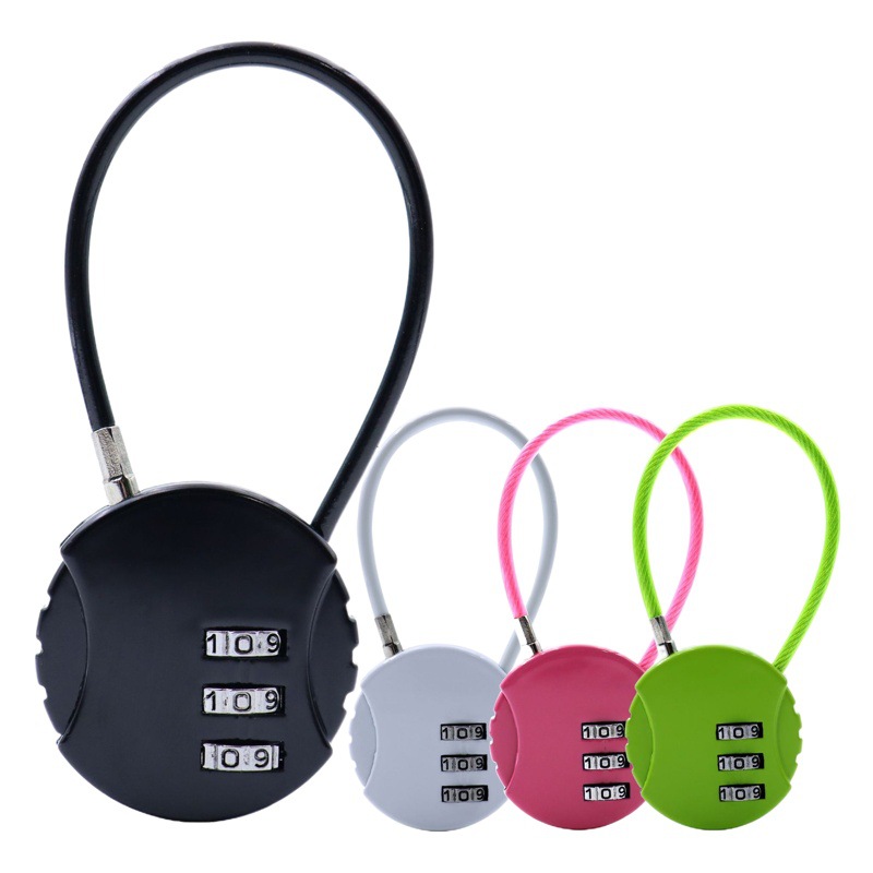 Wire combination lock padlock gym locker lock car basket helmet lock bag luggage Mini small lock