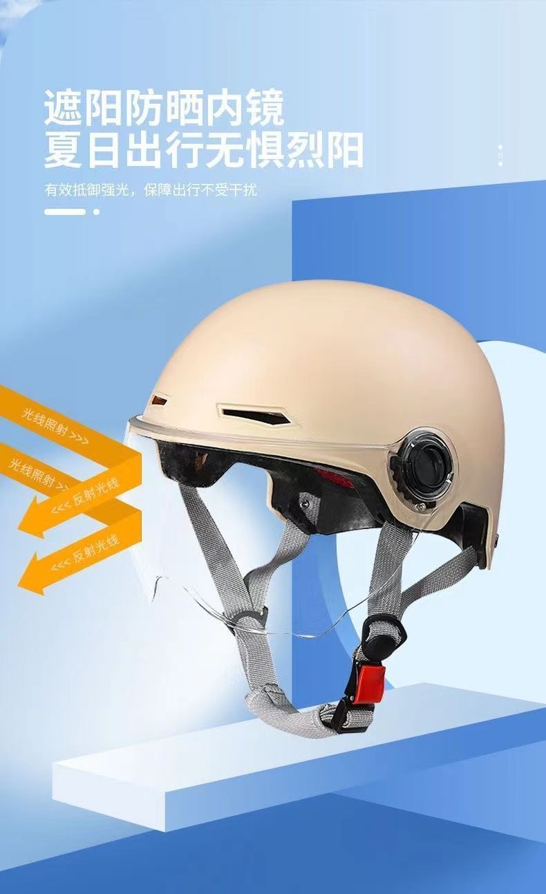 3c national standard certified electric vehicle helmet for men and women, summer sun protection, all-season universal motorcycle half helmet, breathable safety helmet