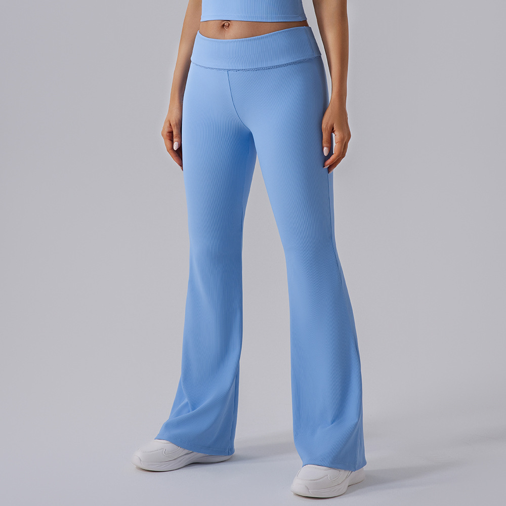 Transfronterizo cintura alta yoga ajustado pantalon de boquilla pantalon de boquilla pantalon de mujer pantalon de entrenamiento casual para correr