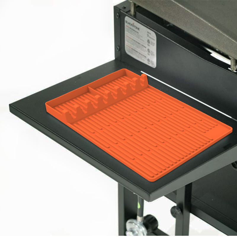 Popular tapete protector de silicona para horno de piedra negra, tapete de limpieza a prueba de polvo, placa de barbacoa, tapete protector de silicona, tapete para herramientas